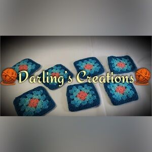 Granny Squares Crocheted Trimmed Handmade 24pcs